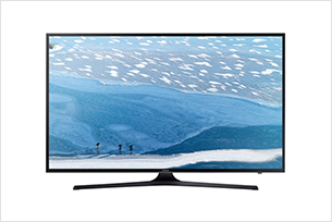 This product image is UHD TV 6 series, Forward product view. Add explanation is energy efficiency LEDs for UHD TV